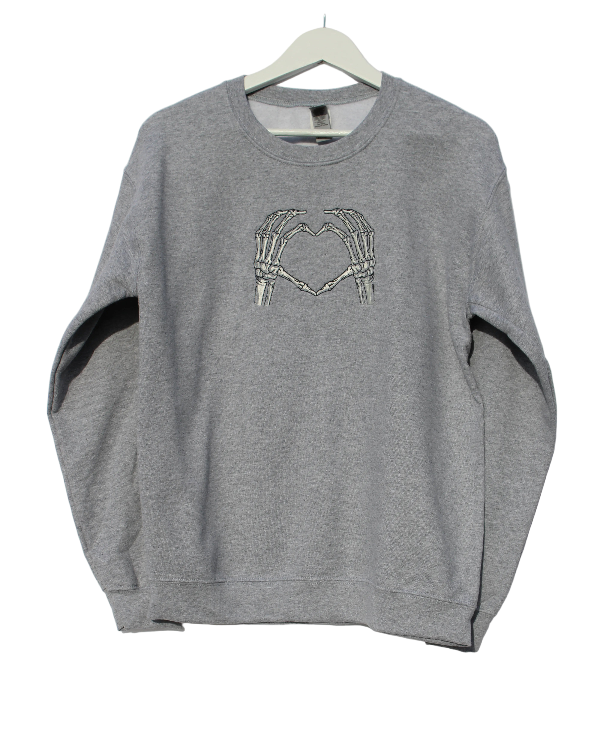 Embroidered Apparel - Skeleton Hands (Outline)
