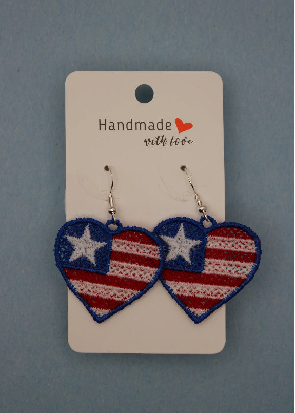 Earrings (Lace) - Independence Day