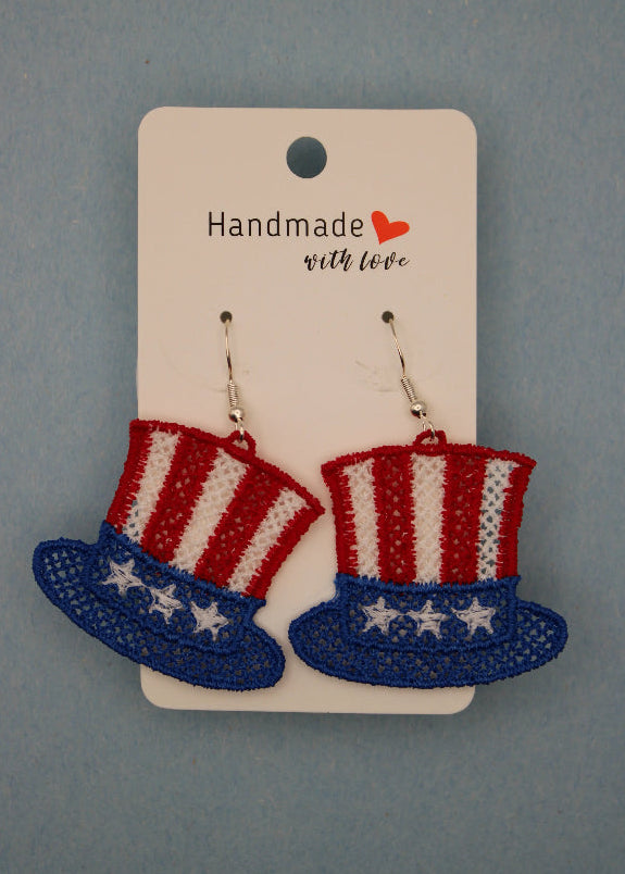 Earrings (Lace) - Independence Day