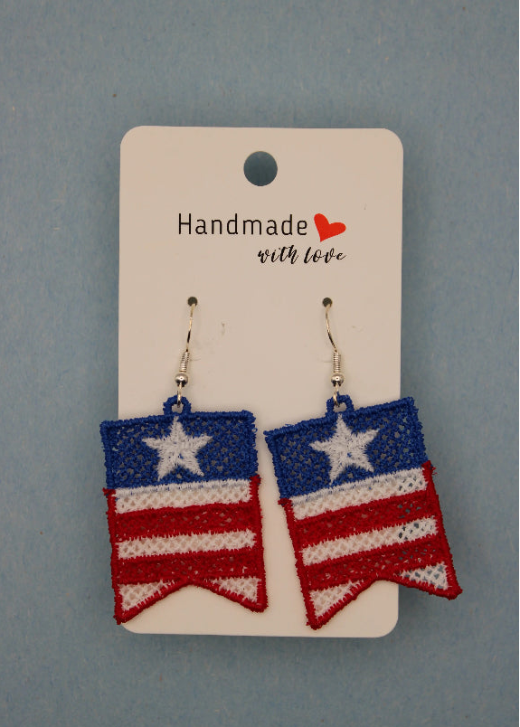 Earrings (Lace) - Independence Day