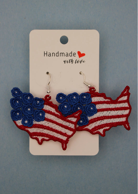 Earrings (Lace) - Independence Day