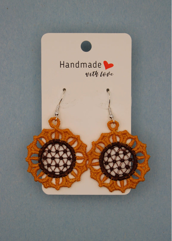 Earrings (Lace) - Sunflowers