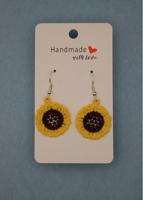 Earrings (Lace) - Sunflowers